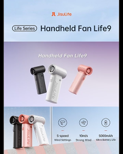 JISULIFE Handheld Fan Life9 Portable Mini Pocket Fan 3600mAh / 5000mAh Type-C Rechargeable 5 Speed Strong Wind