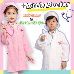 Childrens Clothing Role Play Costume Doctors Overall White Gown Nurse Uniform Toy Family Game