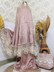 MUKENA DEWASA LEYNA MEWAH SUTRA BORDIR MANUAL TIMBUL 3D LEYNA