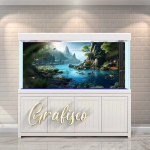 Stiker Background Aquarium Vinyl Premium Tahan Air - Sunny Tropical (ST)