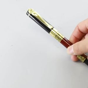 Metal Fountain Pen Retro Gift Ink Black/Blue Replaceable for Writing Stationery Office School Supplies Black Red Golden Carving Mahogany Business Office Fountain Pen School Student Supplies