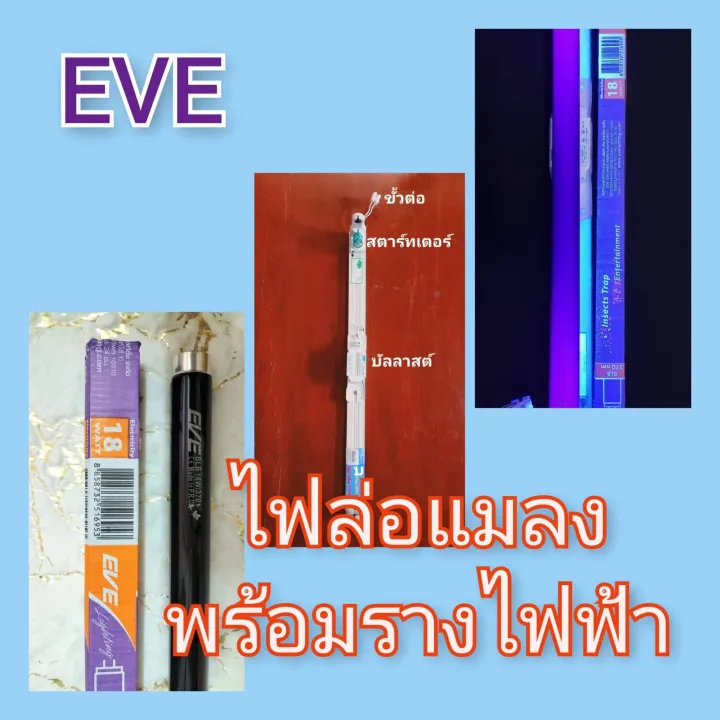 หลอดไฟล่อแมลง EVE Black Light 18W สำหรับแมลงปีกแข็ง