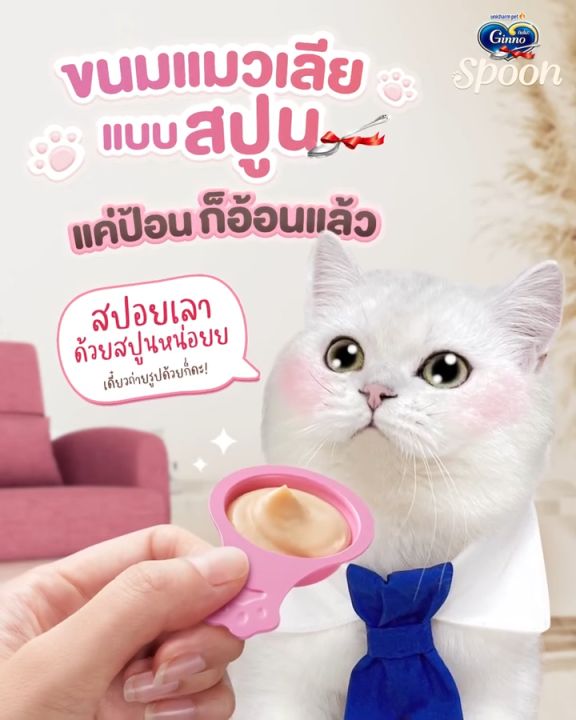 Unicharm Ginno Spoon ขนมแมวเลียแบบช้อน ไม่เติมเกลือ