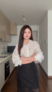 Áo sơ mi đính hoa dáng suông tay dơi rộng HeraDG măng set cài khuy kim loại trẻ trυng chất liệu tơ cao cấp SASBF2016