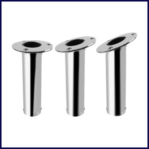 Marine Heavy Duty Stainless Steel Boat Cast Fishing Rod Holder Oval 15°/30°/90° with PVC inner Boat Hardware