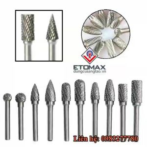 Bộ 10 Mũi Điêu Khắc Mài Làm Lũa Vonfram Siêu Cứng Trục 6mm