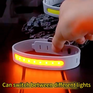 AIODIY Ultra lightweight COB running light Type - rechargeable wristband with three adjustable levels waterproof and sweat proof lightweight running light