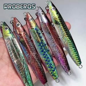 PROBEROS Fishing Lures 5pcs 12CM/80G Luya Iron Plate Sea Metal jigging Lure Bionic Artificial Bait Saltwater Fishing Lure Pesca