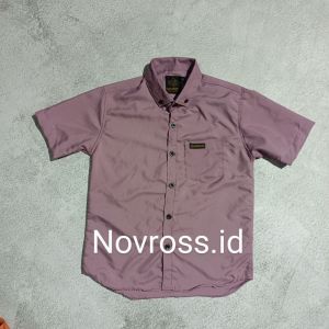 Kemeja baju anak laki laki umur 2-13 tahun hem baju polos lengan pendek distro warna denim slimfit