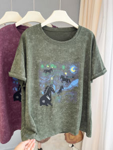 LIYANGANG | Artsy Large Loose Fitting Printed T-Shirts