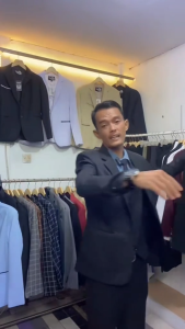 Setelan Jas Celana Dan Rompi Hitam Wisuda Pria Stelan Jas Nikah Formal Kelulusan Bahan Semiwool