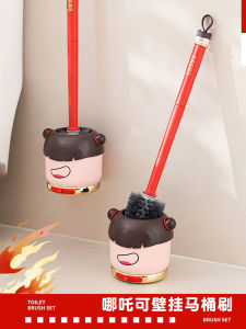 Home Use Toilet Brush No Dead Angle Cleaning Bathroom Wall Mountable Nylon Bristle Durable round Shape PP Material Cleaning Tool