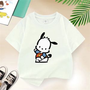 Bandai | Summer Kids T-shirt Cotton Tops Short Sleeve Round Neck Boy Cartoon Dog 2D Pacha Dog Print Girl Fashion T-shirt for Kids
