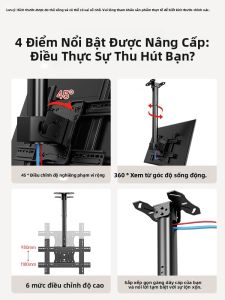 BESSGROUP | Adjustable Rotatable and Elevatable Dual Screen TV Mount