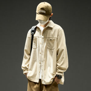 Corduroy Men Long Sleeves Shirt Spring and Autumn Casual Loose American Tops Boys Trend Retro Autumn Coat