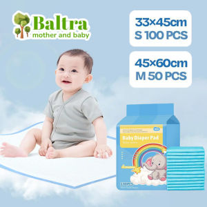 Baltra 50/100 Pcs Disposable Diaper Pad Baby Nursing Pad Water Absorption Changing Mat Breathable Nappy for Adults Cloth Blue Elderly Baby