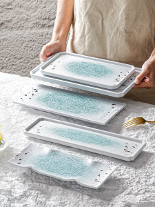 Xiangyuan Beautiful Melamine Dinnerware Rectangular Commercial Hot Pot Restaurant Barbecue Dish Restaurant Roast Meat Plate