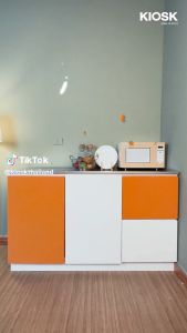 [จัดส่งพร้อมติดตั้งฟรี] KIOSK ตู้ครัวDOBBEL 2บานเปิดและ2ลิ้นชัก ท๊อปแสตนเลส