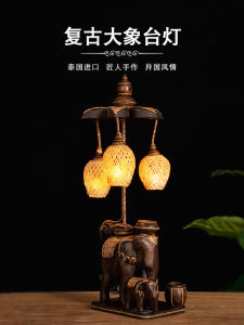 Thai Bedroom Bedside Lamp Southeast Asia Decorative Lighting Lighting Chinese Study Living Room Chinese Pastoral Bamboo Artwork Table Lamp