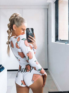 Quần Jumpsuit Dài Tay in Họa Tiết Ôm Vừa Vặn Cổ Chữ V Quần Áo Công Sở Thường Ngày Cho Nữ Mùa Hè 2022
