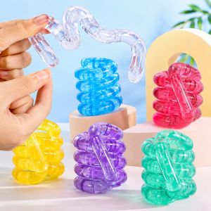Deformable Rope Tangle Fidget Toy Colorful Finger Fidget Twist Toy Creative Party Gifts Stress Relieving Focus Train Tangle Rope