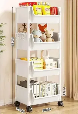 NEW Trolley Bookshelf Kitchen Storage Rack Kitchen Corner Narrow Slit Storage Cabinet Bathroom Living Room Home Organizer