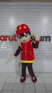 Kostum maskot badut boboiboy merah coklat setelan dewasa lucu costume termurah