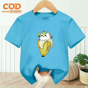 Pakaian atasan anak Laki-Laki dan Perempuan usia 1-12 tahun bergambar BANANA lengan pendek