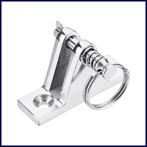 Alastin | 316 Stainless Steel Boat Bimini Top Fitting 90° Deck Hinge with Quick Release Pin and Ring Boat Hinge Mount Marine Hardware