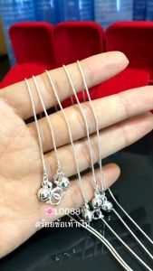 ITS ME สร้อยข้อเท้าเงินแท้92.5% สร้อยลาย box ร้อยกระดิ่ง น่ารักๆ ยาว 9-10 นิ้ว(เรือนเงินแท้)
