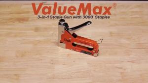 ValueMax Staple Heavy Duty 3-in-1 Manual Nail with 3000 Staples Upholstery Stapler for Wood Furniture Carpet Carpentry DIY Wire Decoration Craft Fixing Material Decoration