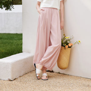 XIANGYING | Drapey Loose High-Waist Wide Leg Cropped Pants