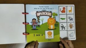 Animal Vocabulary SENTENCE BUILDING Interactive Book Busy Book Quiet Book English Story Book for Kids Speech Delay Animals