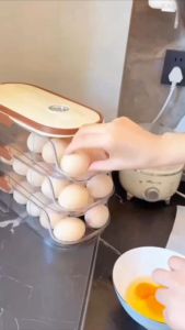 กล่องเก็บไข่หลายชั้น ชั้นวางไข่ในตู้เย็น เครื่องจ่ายไข่ ซ้อนทับได้ ประหยัดพื้นที่ ปลอดภัยและสดใหม่