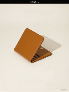 Ultra-Thin Minimalist Solid Color Short Wallet for Women Multi-Functional Compact Ladies Purse Fashionable PU Leather Wallet