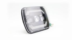 HAOLIDE 5x7” LED Square Headlight White Driving Light Half Amber DRL Super Bright for Cherokee XJ Chevrolet off-road use 12V 24V