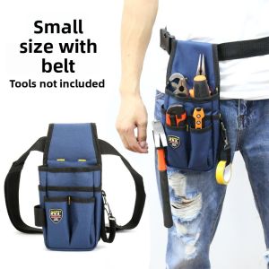 Fast Electrician Tool Bag Thickened High Altitude Repair Zippered Cover Wooden Handle Multi-Pocket Waist Hanging Bag