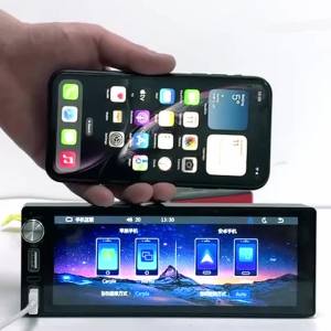 Hippcron 6.86 "1 DIN Có Dây Carplay Android Tự Động Màn Hình Cảm Ứng Radio Xe Hơi Đa Phương Tiện Video MP5 Player Với BT USB Đa Năng Autoradio