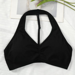 Sports Bra Strappy Backless Yoga Gym Bra Removable Cups Women Workout Clothing Gym Top Halter Sport Bras 6 colors