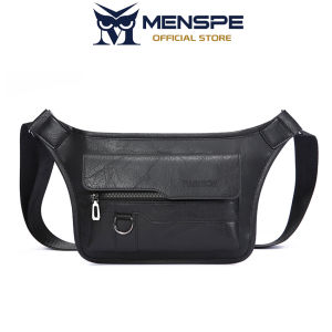 MENSPE Black shoulder Bag Daily Commute Crossbody Bag Versatile Casual Fanny Pack PU+Polyester Durable Shoulder Bag Water-resistant Soft Faux Leather Sling Bag Large Capacity Lightweight Casual Chest Bag For Men