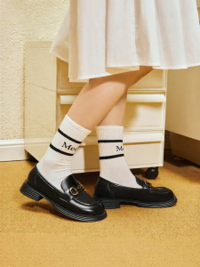 Hotwind | English Style White Leather Shoes