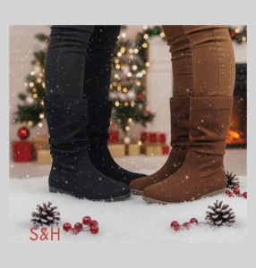 S&H Fashion Ladies Georgia Mid-Calf Crumple Boots