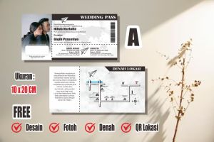 (50PCS) Undangan Pernikahan Boarding Pass