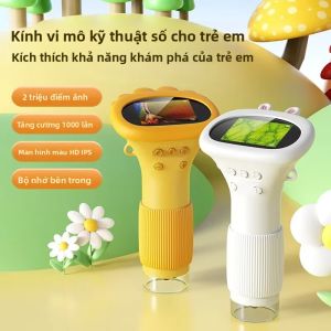 Kính Hiển Vi Kỹ Thuật Số Cầm Tay Độ Phóng Đại 1000X Màn Hình IPS HD 2 Inch Đồ Chơi Giáo Dục Khoa Học Di Động Với Ống Kính Đơn