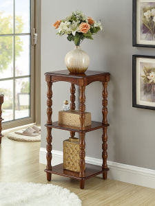 American Style Multi-Layer Flower Stand Indoor Balcony Wooden Floor Mounted Storage Plant Pot Rack Living Room Side Table