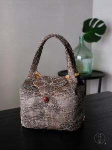 Thickened Cotton Divided Layer Portable Handheld Travel Tea Ceremony Bag Blue Slow Silk Cloud Cloth Tea Tool Storage Bag