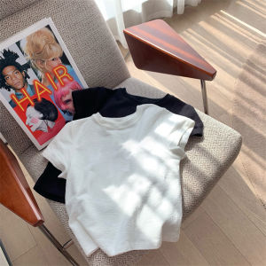 White Cotton Slim Fit Short Sleeve T-Shirt Womens Summer Simple Design Sensation Small Crowd Top Sensation Small Shirt