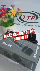 Micro karaoke có dây chính hãng SUNRISE T2 hát nhẹ hút giọng mic kèm dây zin dài 5m chống gãy bền bỉ