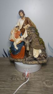 HOLY FAMILY WITH DONKEY FIGURE / STATUE