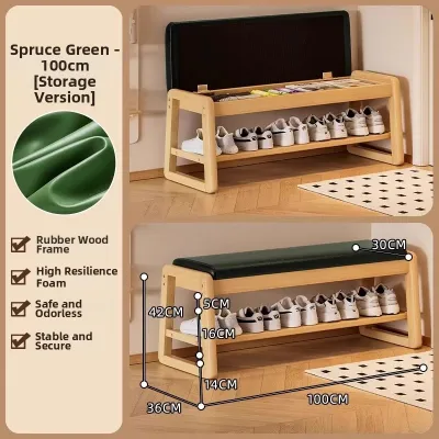 ZHUSHANXIA | Shoe Changing Bench Entry Shoe Cabinet Seat Vintage